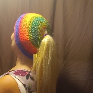 Large Crochet Bun Beanie